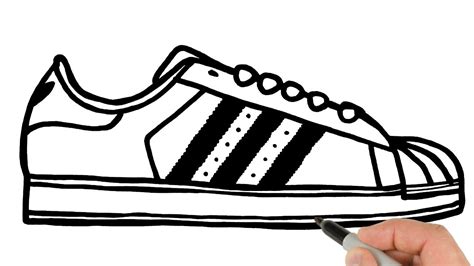 adidas schoen tekenen|how to draw Adidas sneakers.